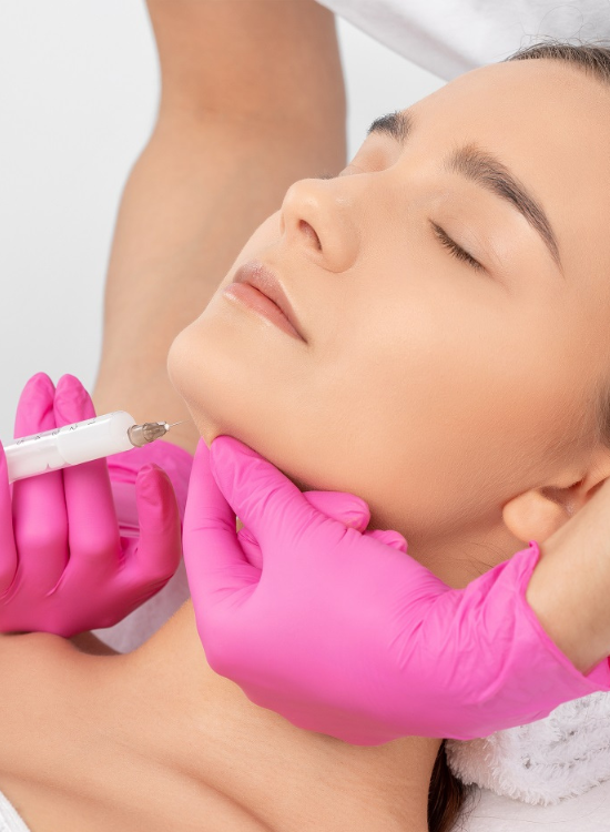 A Young Lady Getting Kybella Injection to lower chin | Honey Glow Health in Bonney Lake, WA